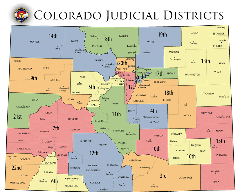 Colorado State Judicial Branch Courts District Map