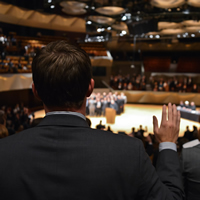 Newly minted lawyers take their oath during an Oct. 29, 2012, ceremony at Boettcher Concert Hall in Denver for the Supreme Court Assembly of Lawyers.