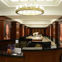 The information desk in the Supreme Court Law Library at the Ralph L. Carr Colorado Judicial Center.
