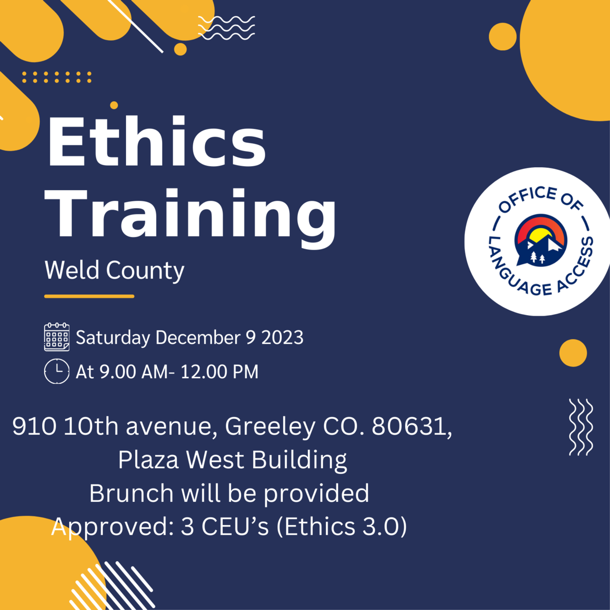 Ethics Training Invitation